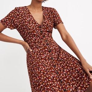 Madewell Button-Front Mini Dress in Spring Prairie